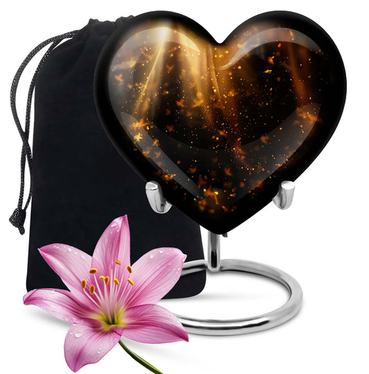 10-inch twilight forest heart urn for human ashes 