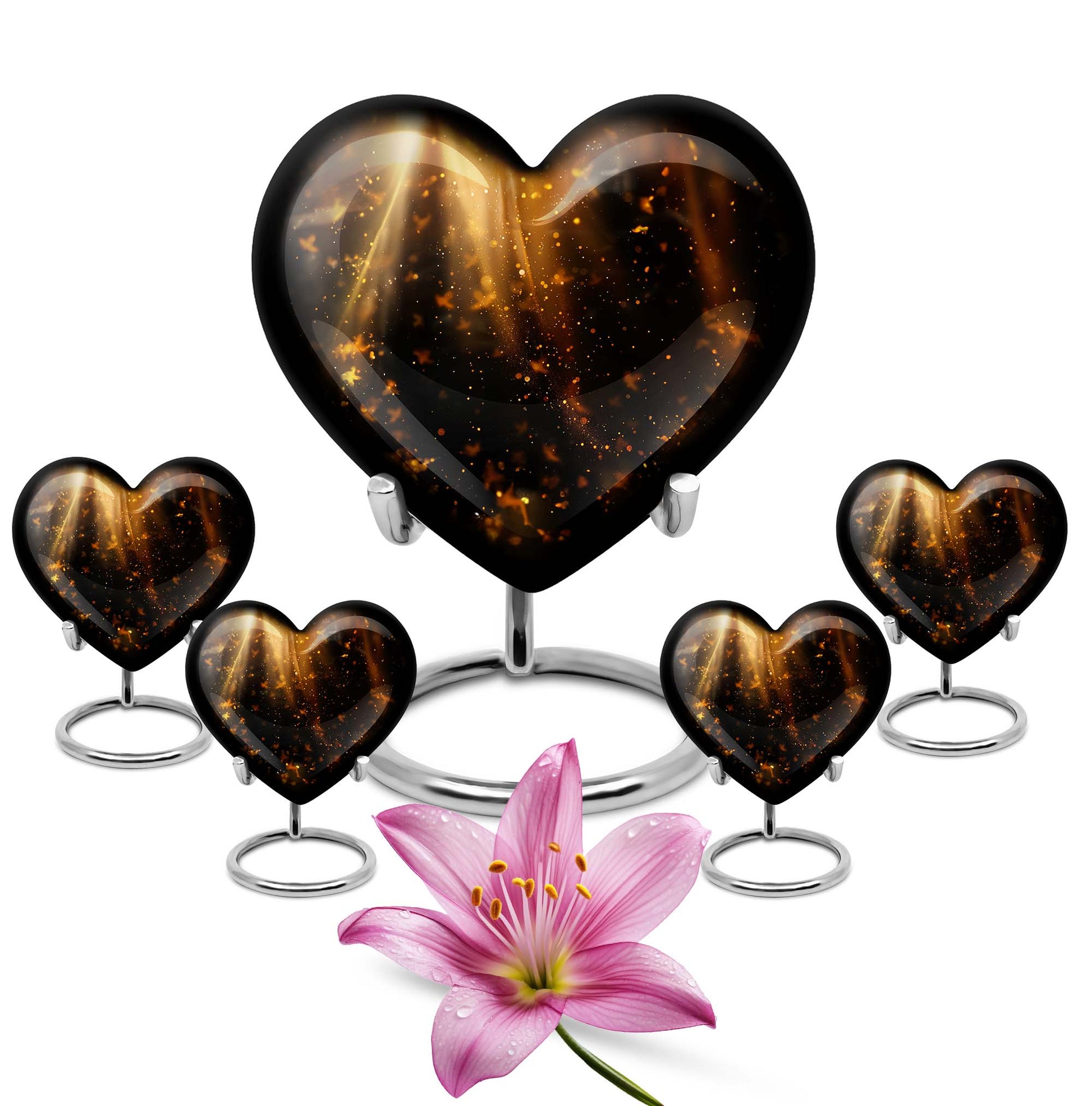 10-inch twilight forest heart urn for human ashes 