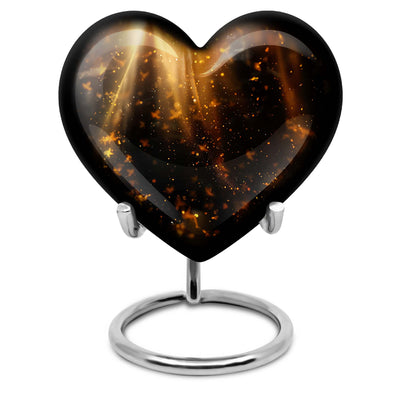 10-inch twilight forest heart urn for human ashes 