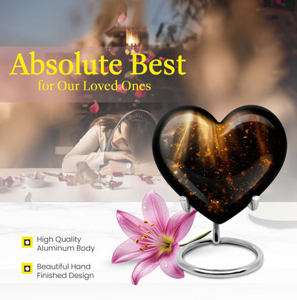 10-inch twilight forest heart urn for human ashes 