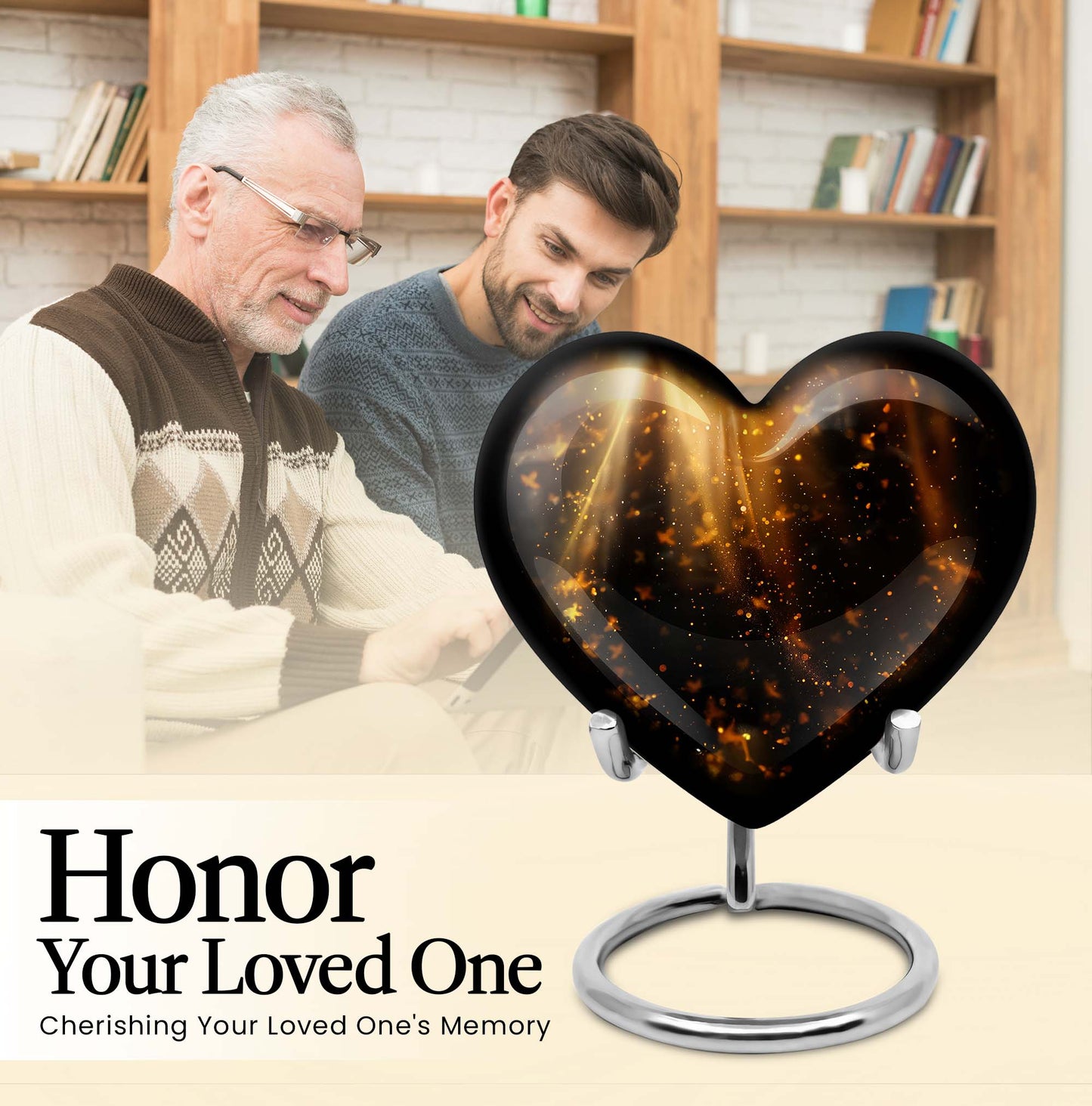 10-inch twilight forest heart urn for human ashes 