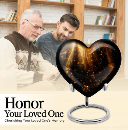 10-inch twilight forest heart urn for human ashes 