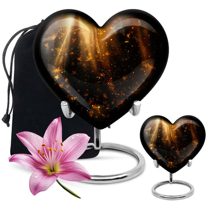 10-inch twilight forest heart urn for human ashes 