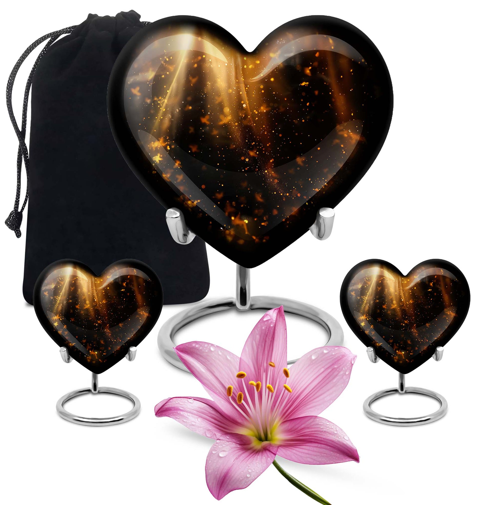10-inch twilight forest heart urn for human ashes 