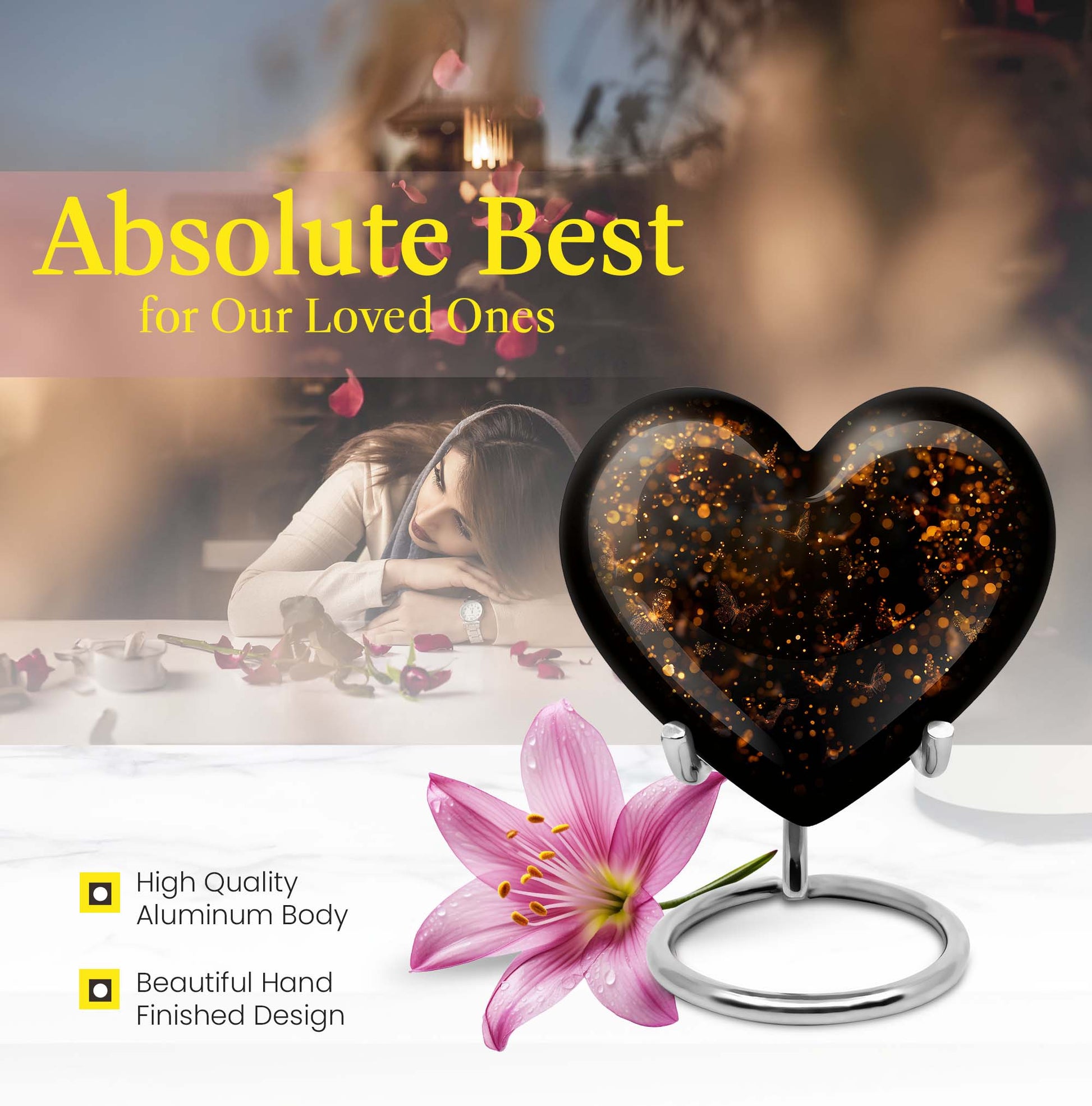 twilight forest heart urn for adult ashes