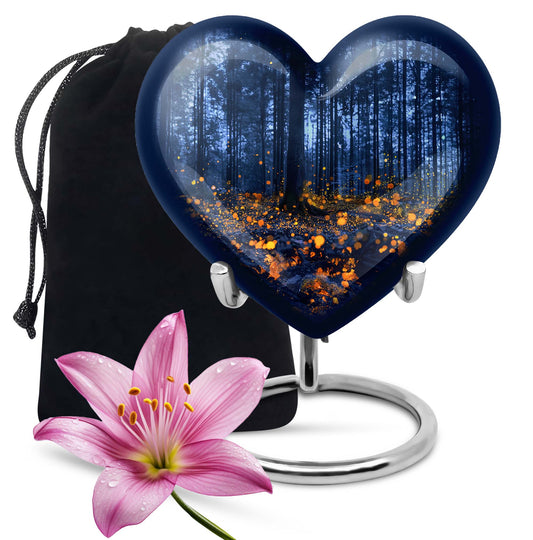 twilight forest heart memorial urn