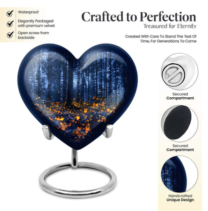 twilight forest heart memorial urn