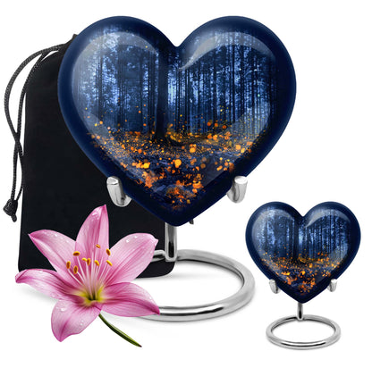 twilight forest heart memorial urn