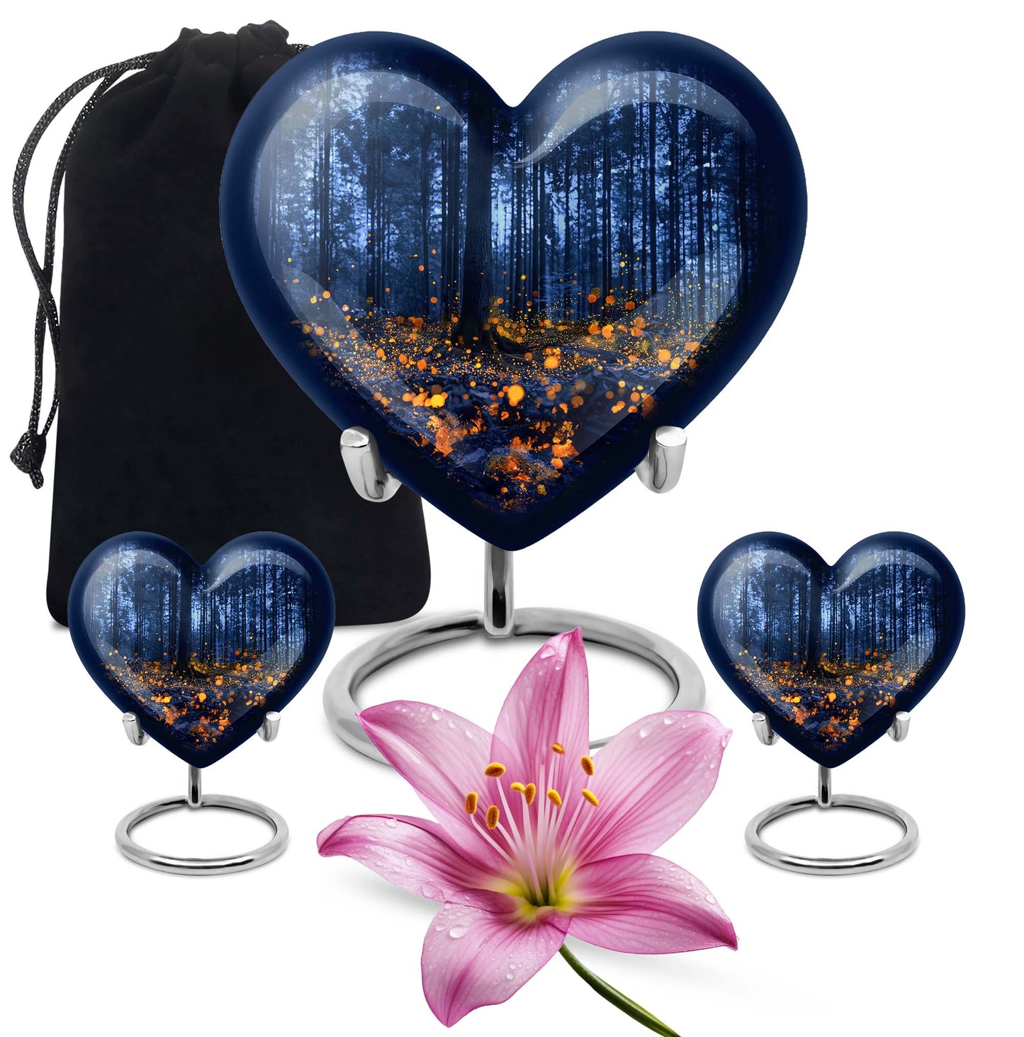 twilight forest heart memorial urn