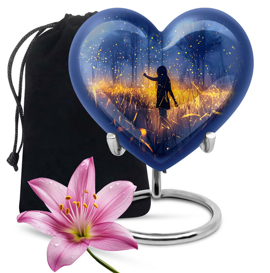 10 inch Twilight Forest Heart Urn, 