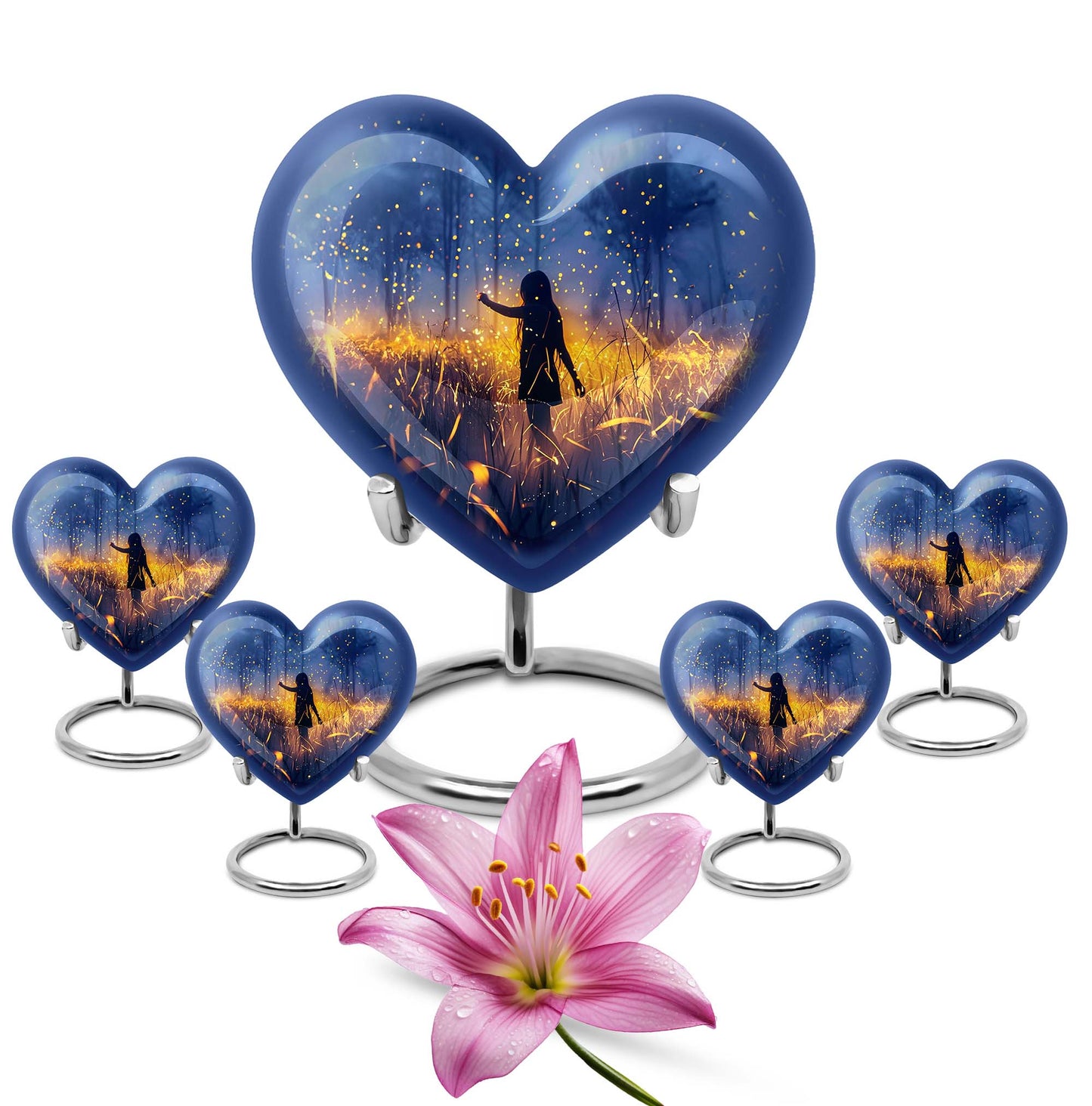 10 inch Twilight Forest Heart Urn, 
