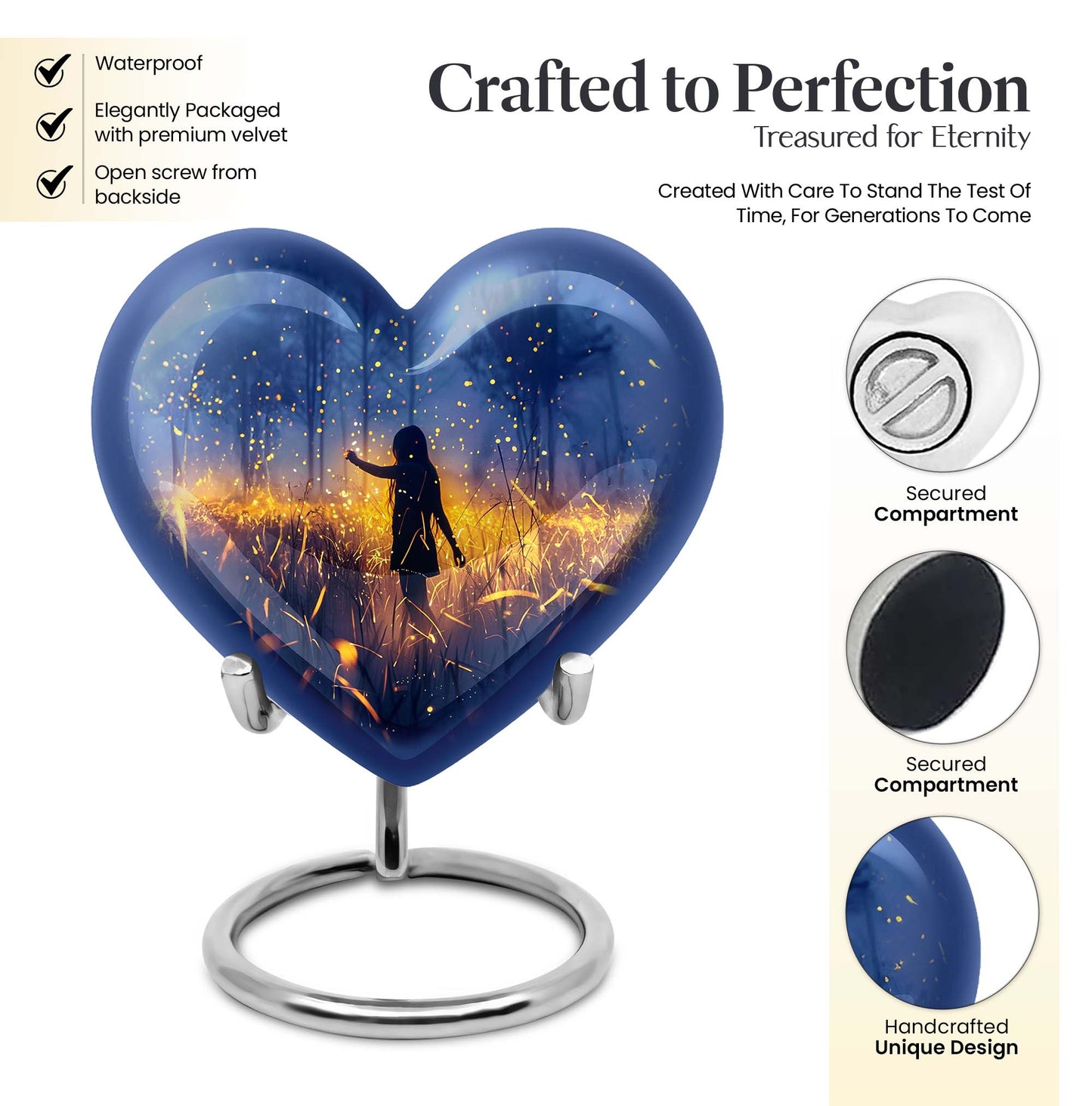 10 inch Twilight Forest Heart Urn, 