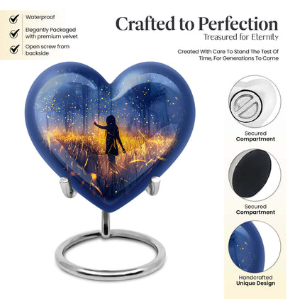 10 inch Twilight Forest Heart Urn, 