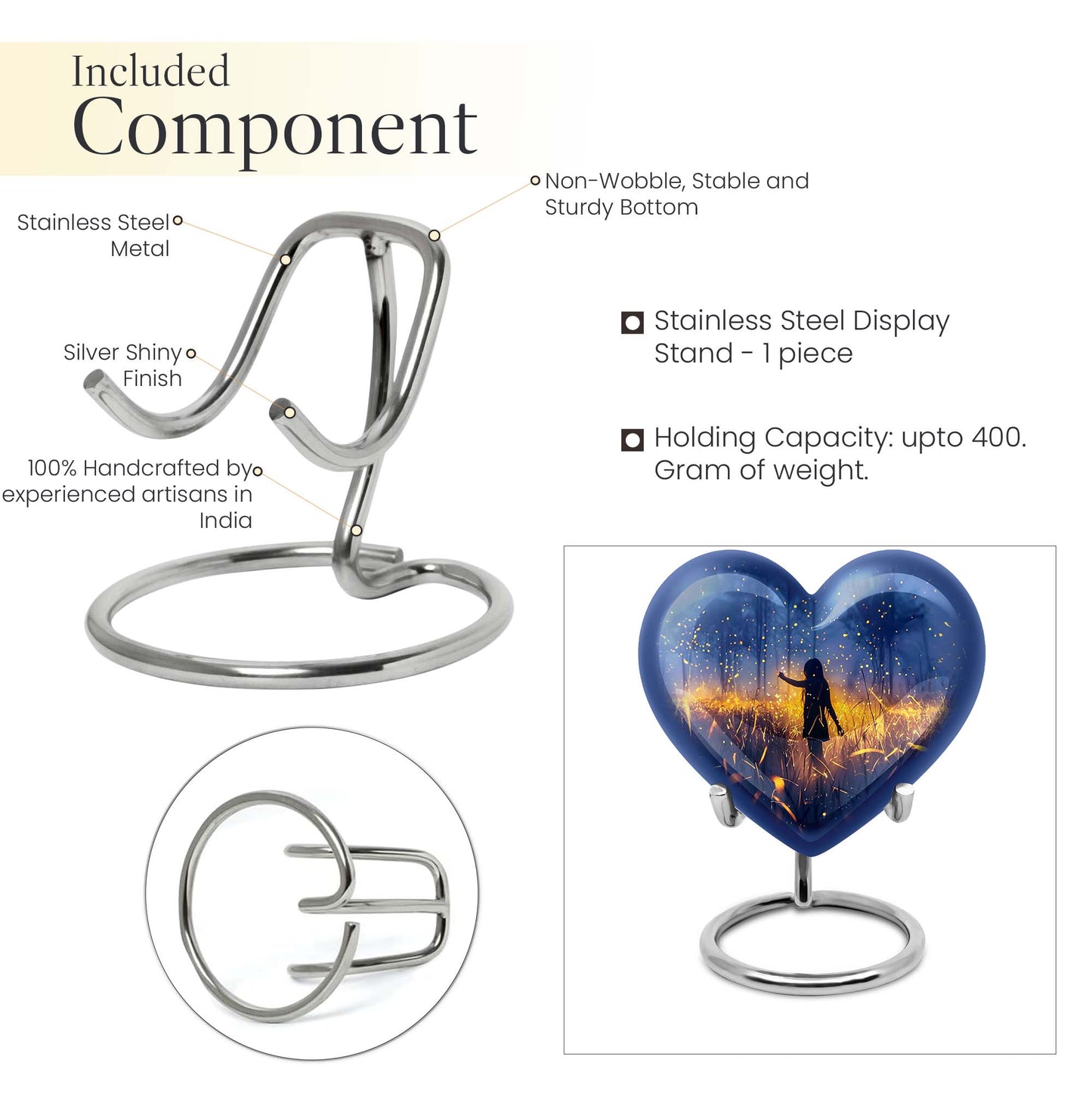 10 inch Twilight Forest Heart Urn, 