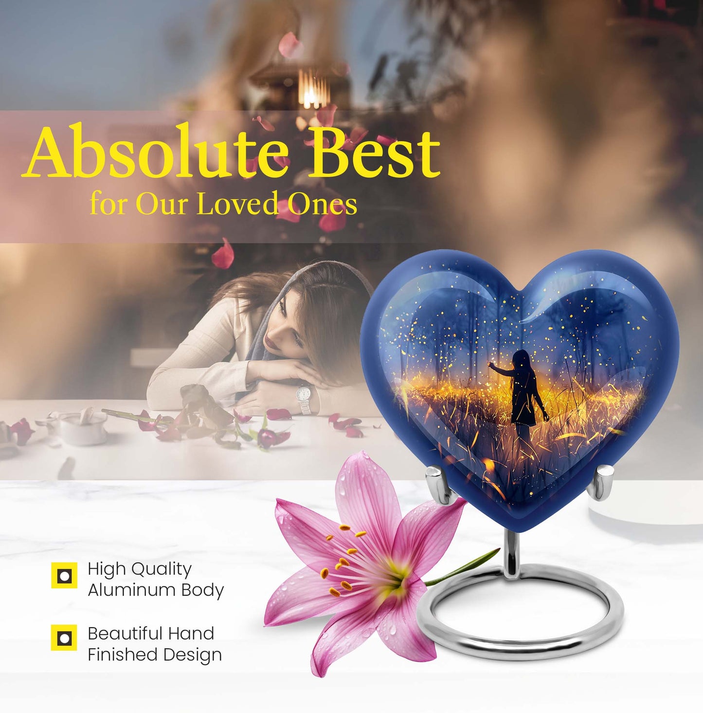 10 inch Twilight Forest Heart Urn, 