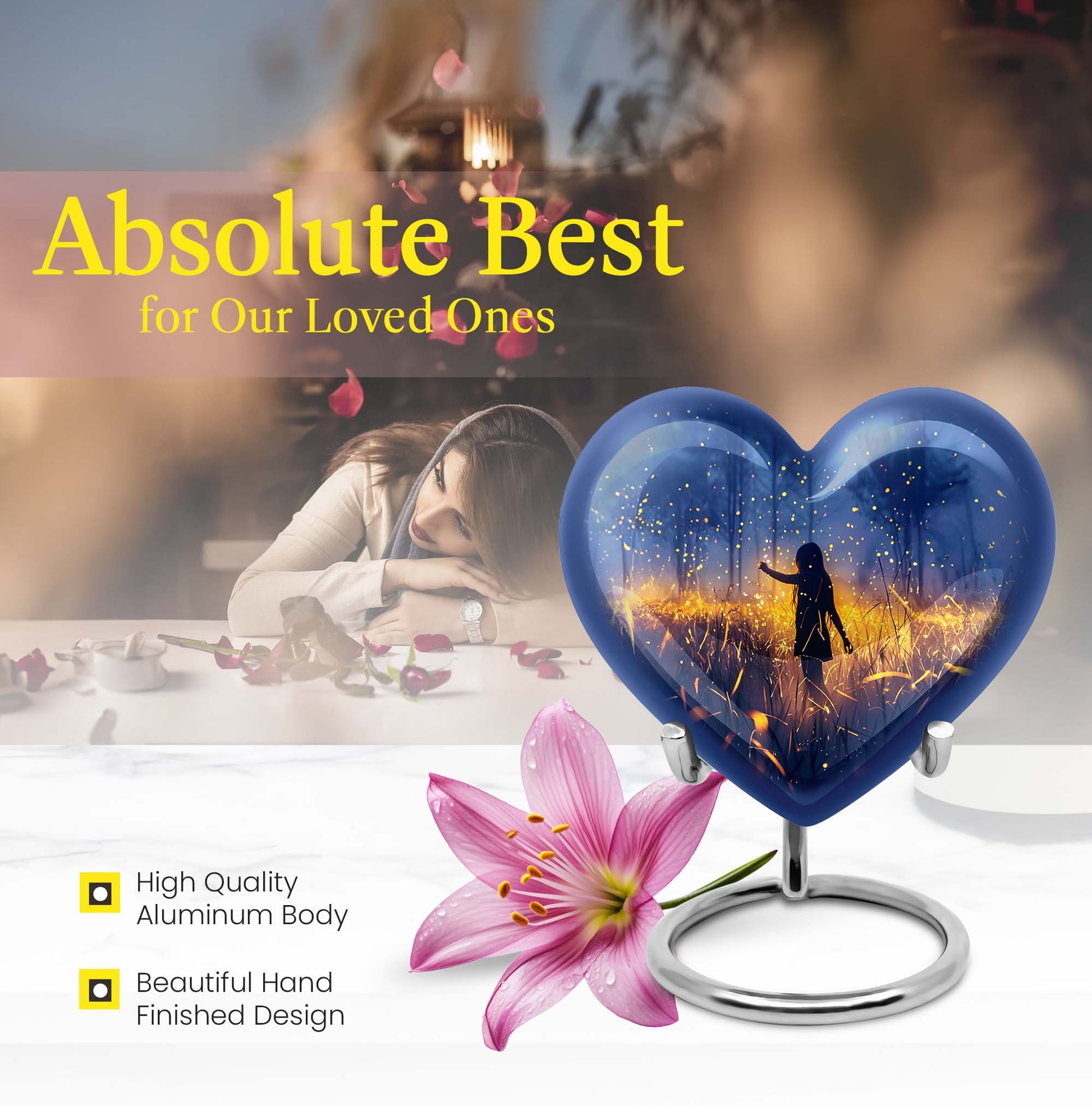 10 inch Twilight Forest Heart Urn, 