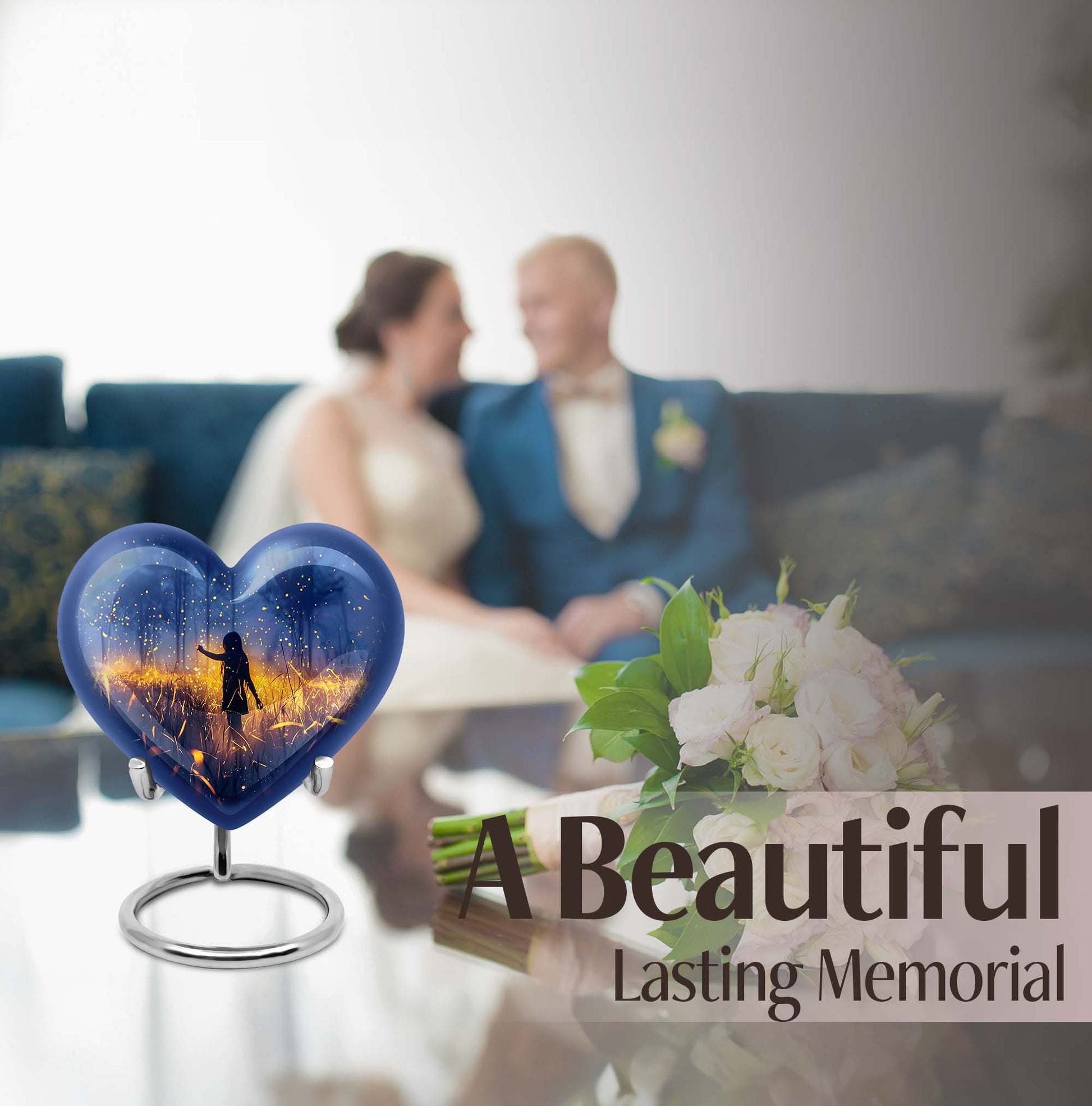 10 inch Twilight Forest Heart Urn, 