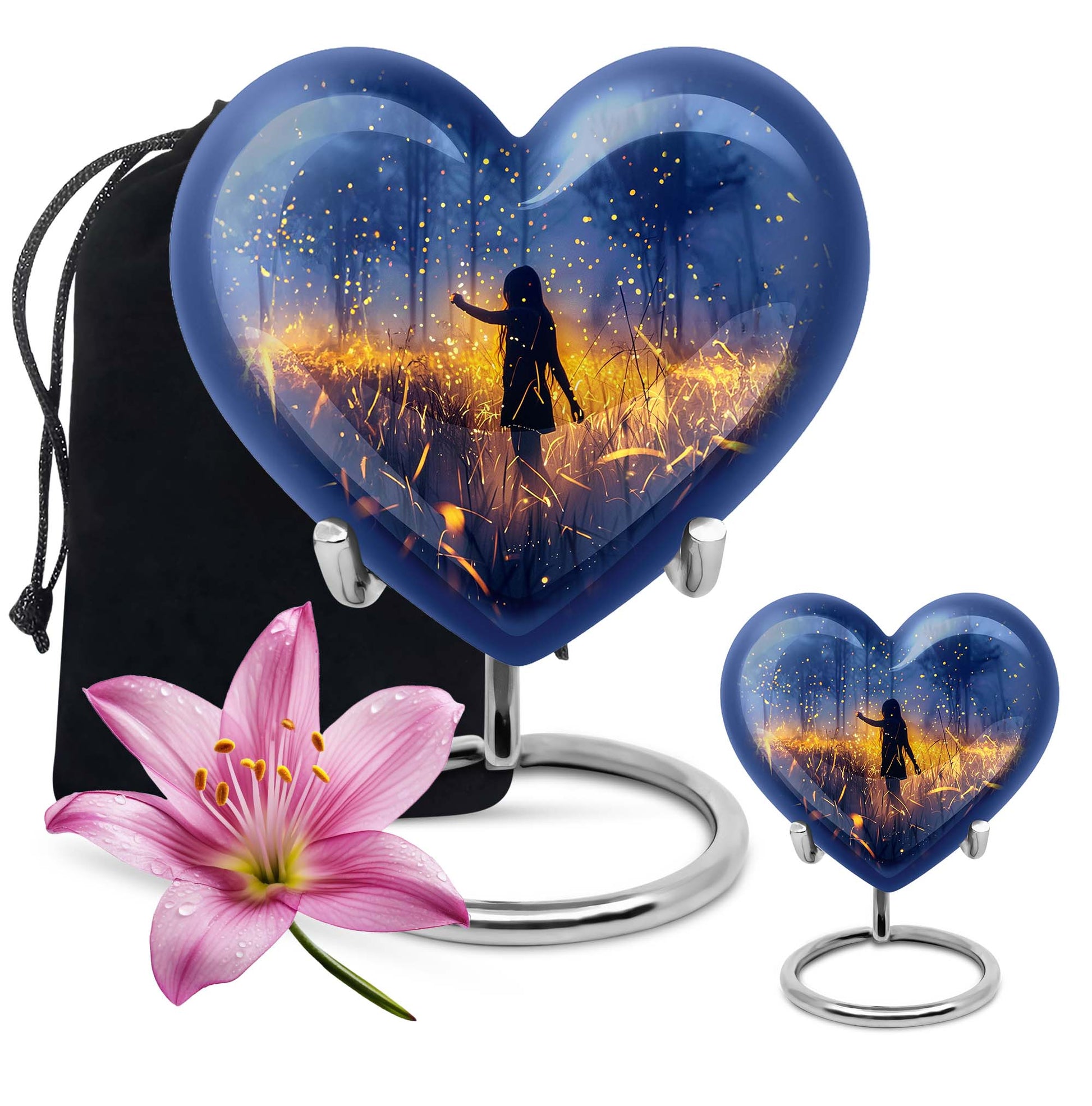 10 inch Twilight Forest Heart Urn, 