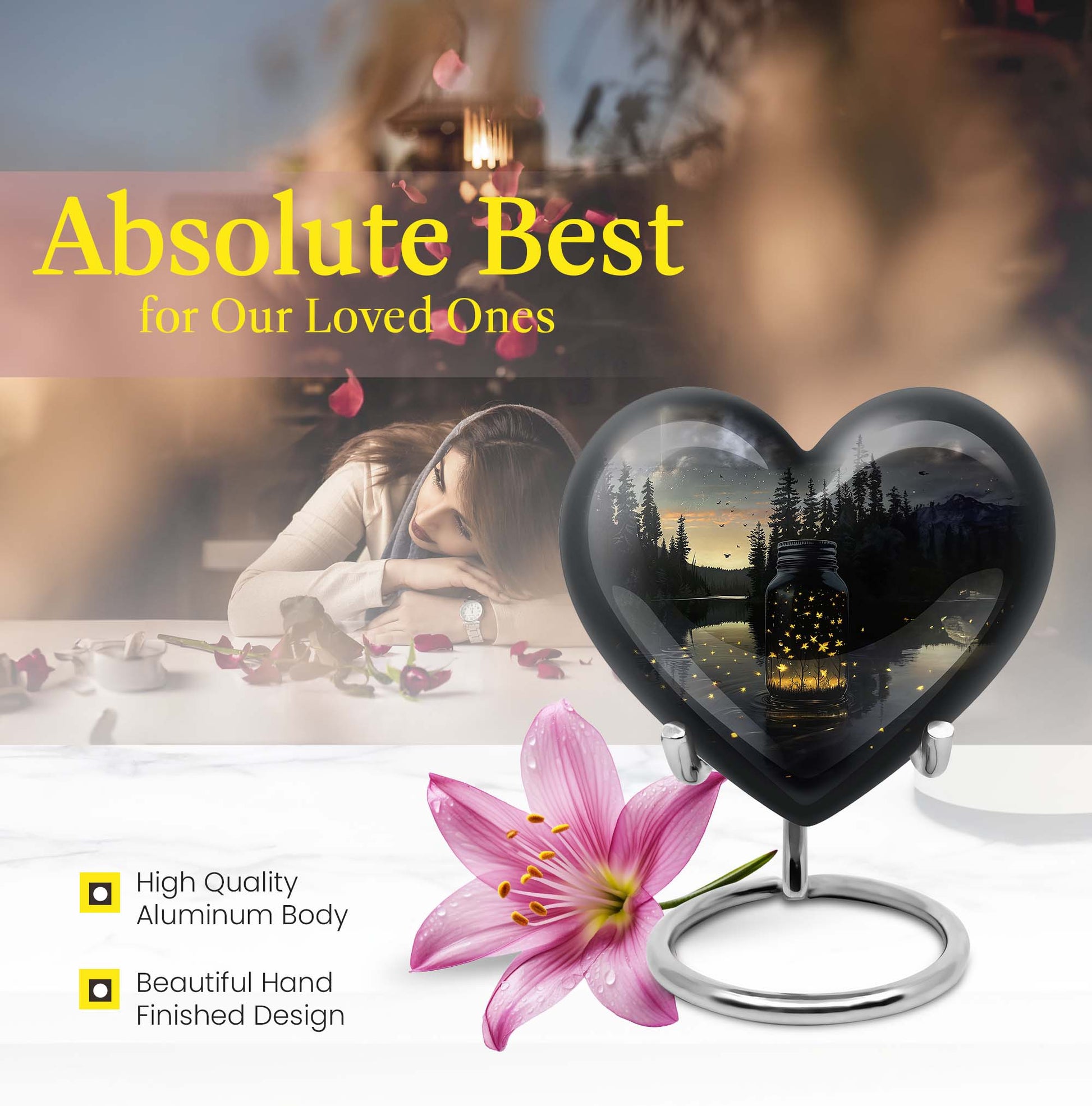 10-inch heart design Honey Pot urn 