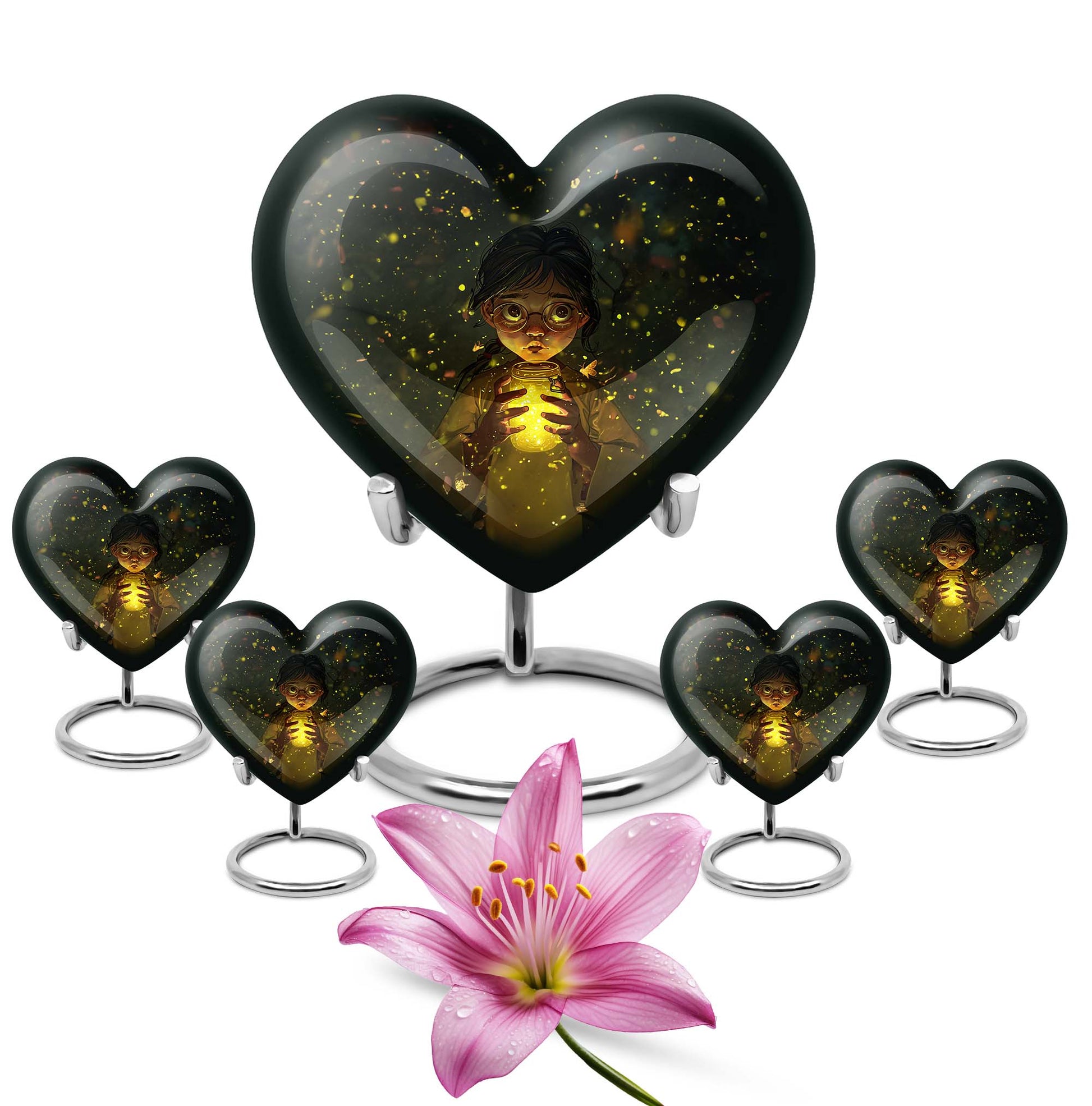  pot urn featuring a heart design