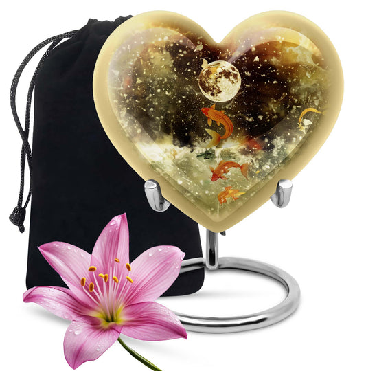  heart-shaped fish urn for ashes
