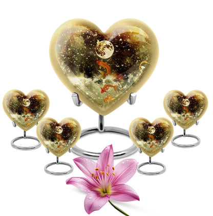  heart-shaped fish urn for ashes