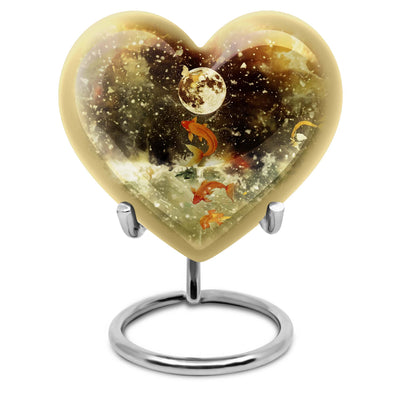  heart-shaped fish urn for ashes