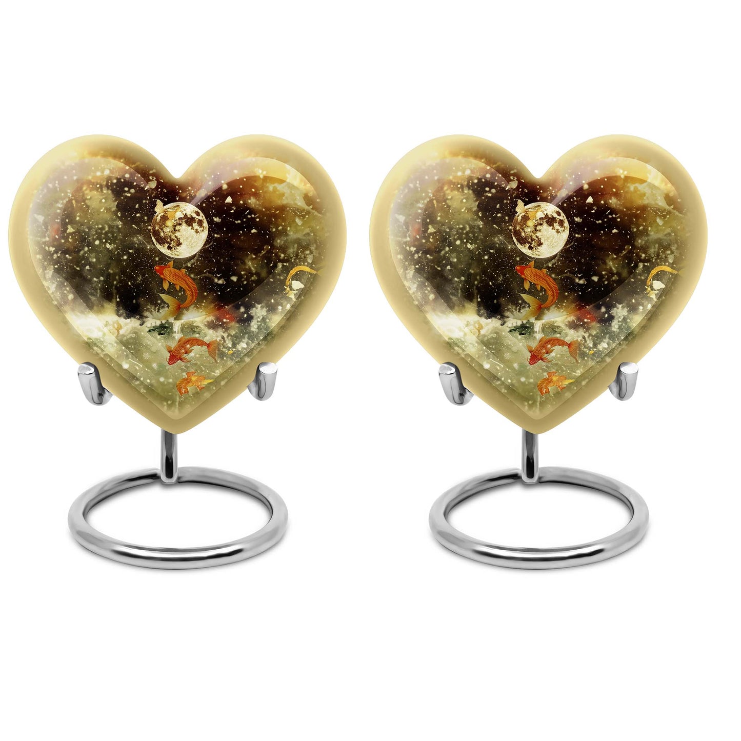  heart-shaped fish urn for ashes