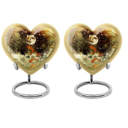  heart-shaped fish urn for ashes