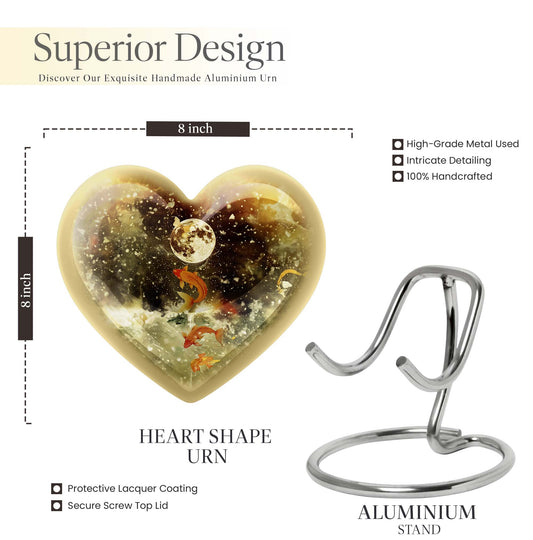 heart-shaped fish urn for ashes