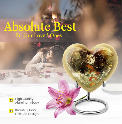 heart-shaped fish urn for ashes
