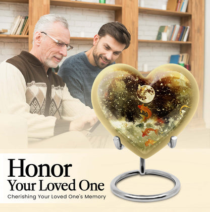  heart-shaped fish urn for ashes