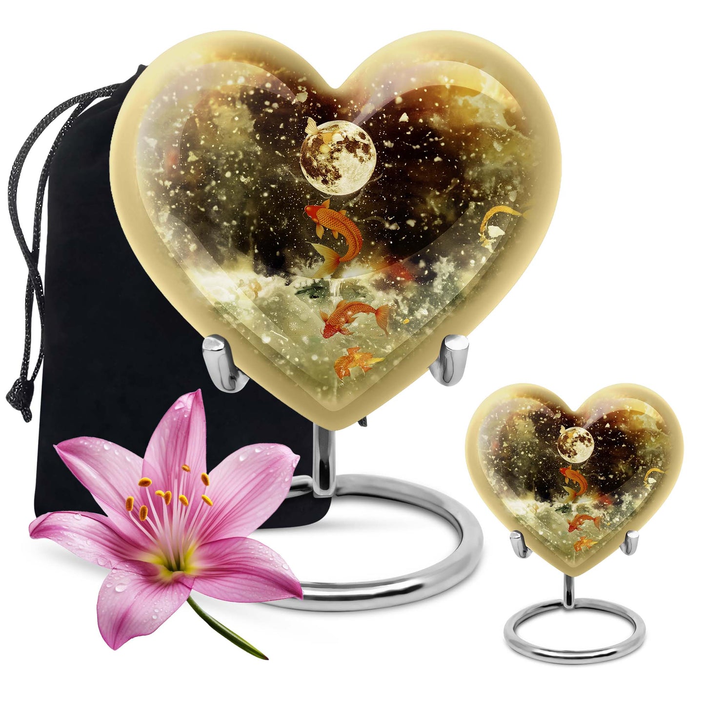  heart-shaped fish urn for ashes