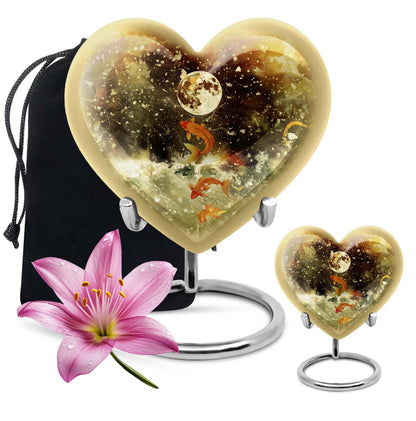  heart-shaped fish urn for ashes
