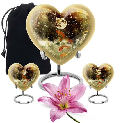  heart-shaped fish urn for ashes