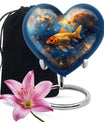 heart-shaped fish urn