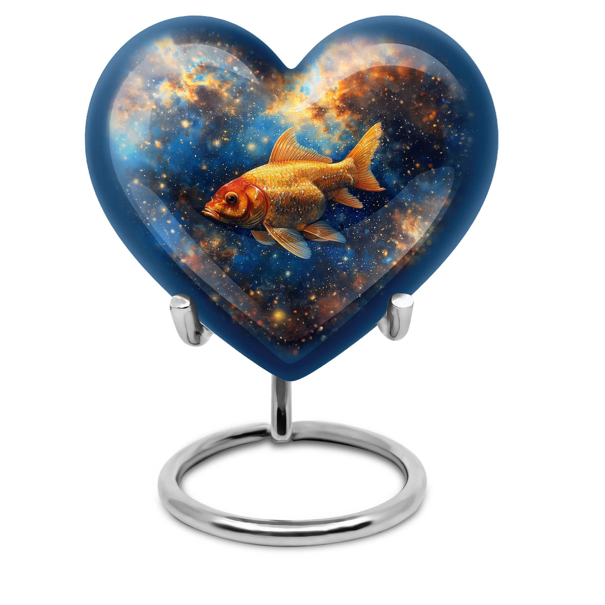 heart-shaped fish urn