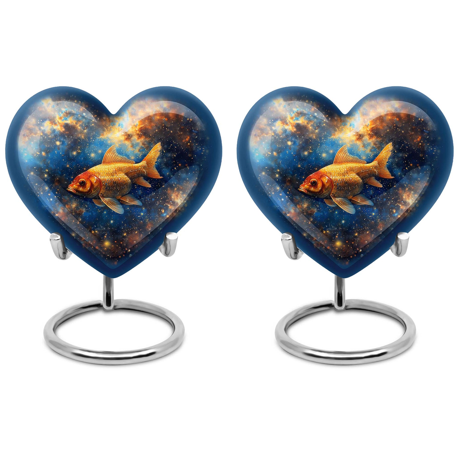 heart-shaped fish urn
