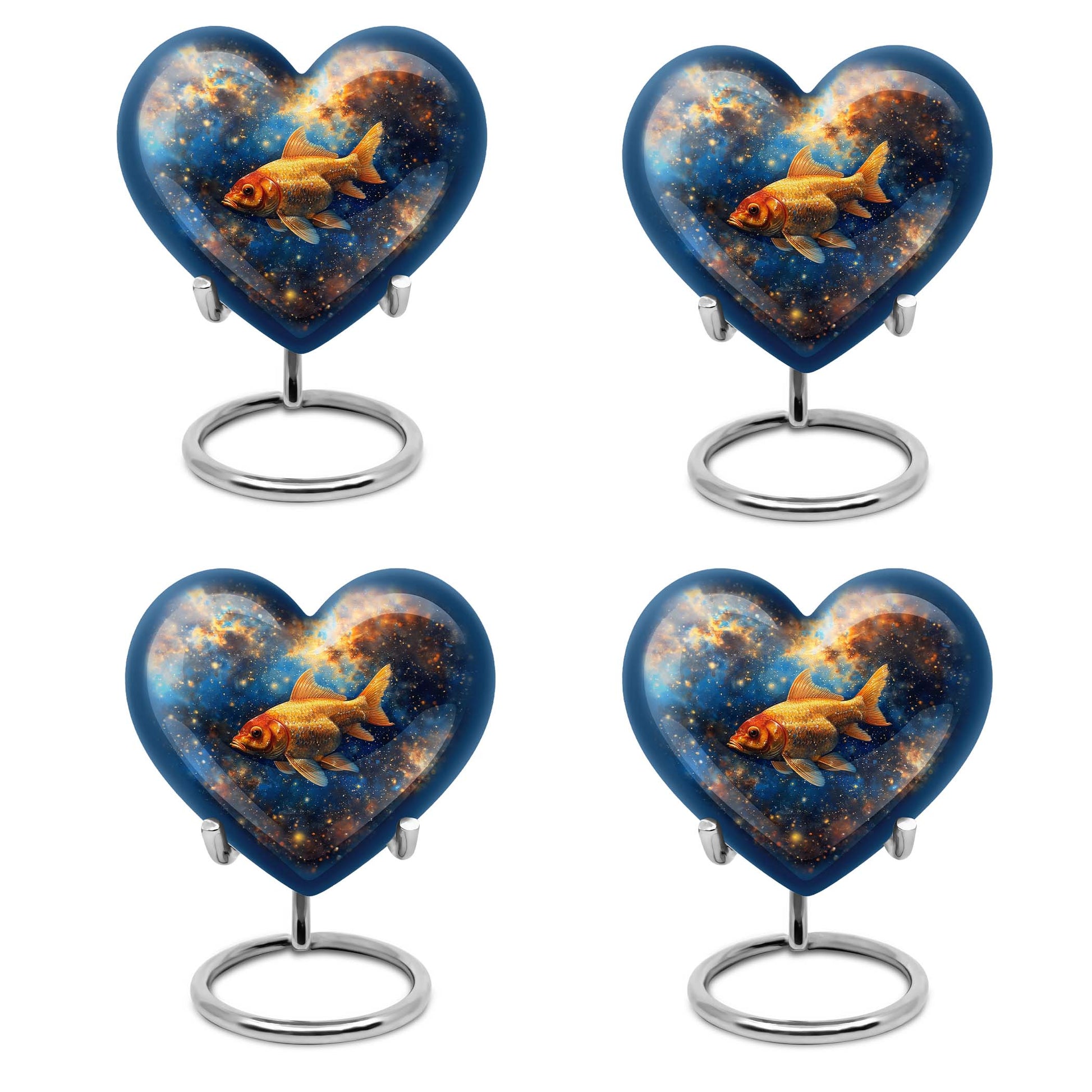 heart-shaped fish urn