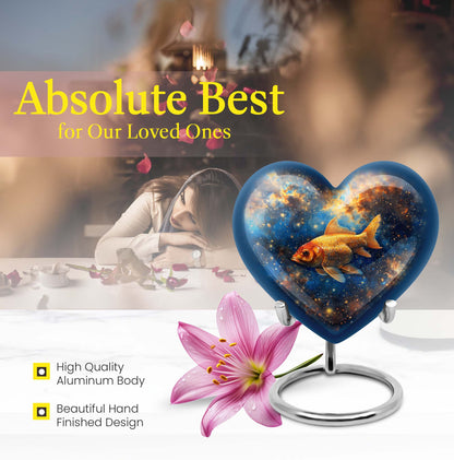 heart-shaped fish urn