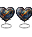 10 inch heart-shaped fish urn made of aluminium