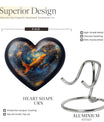 10 inch heart-shaped fish urn made of aluminium