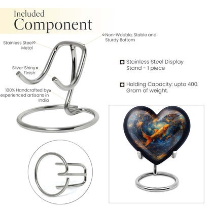 10 inch heart-shaped fish urn made of aluminium