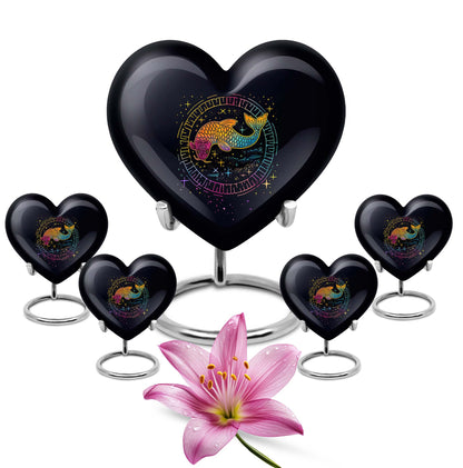 heart-shaped fish urn