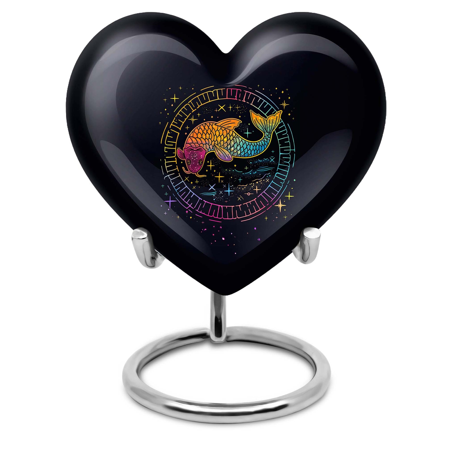 heart-shaped fish urn