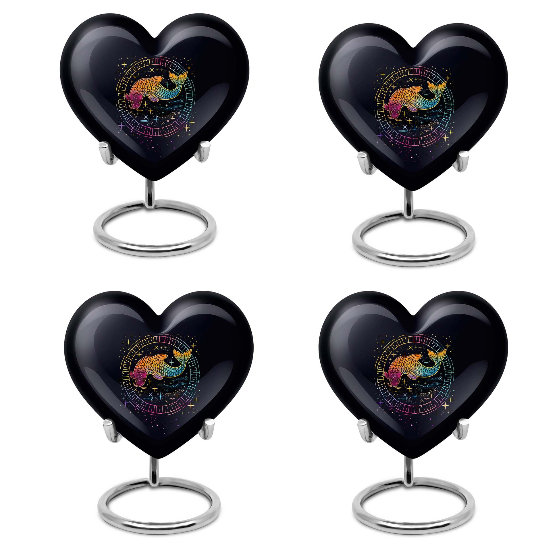 heart-shaped fish urn