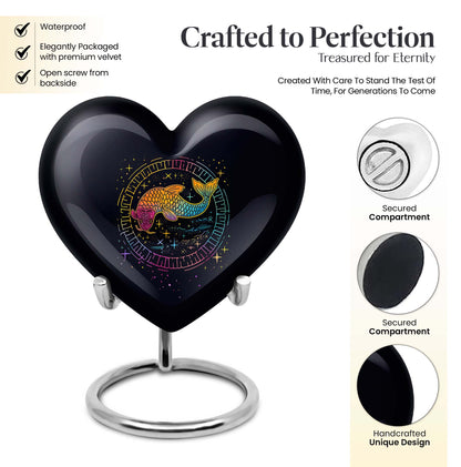 heart-shaped fish urn