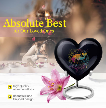 heart-shaped fish urn