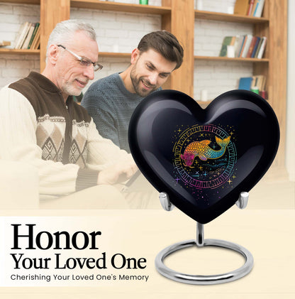 heart-shaped fish urn