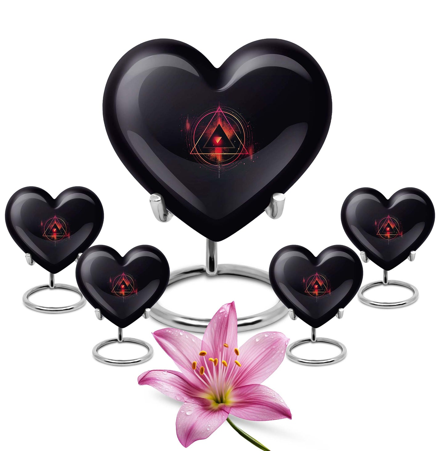 10-inch catholic cremation dad urn in heart design